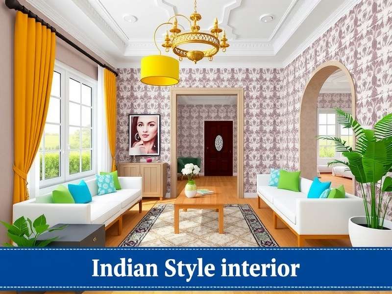 Chic Home Decorator game screenshot showing Indian style interior